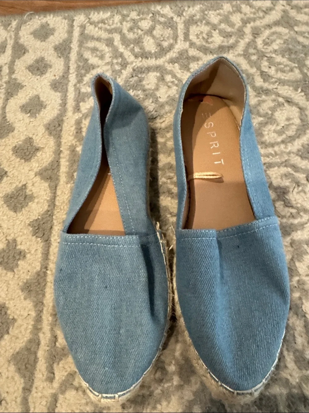 Esprit Denim-Look Blue Espadrille Flats
